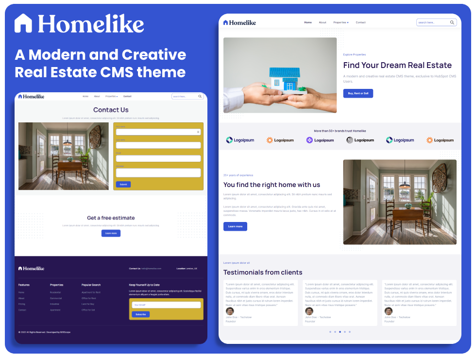 A Modern & Creative Real Estate CMS theme